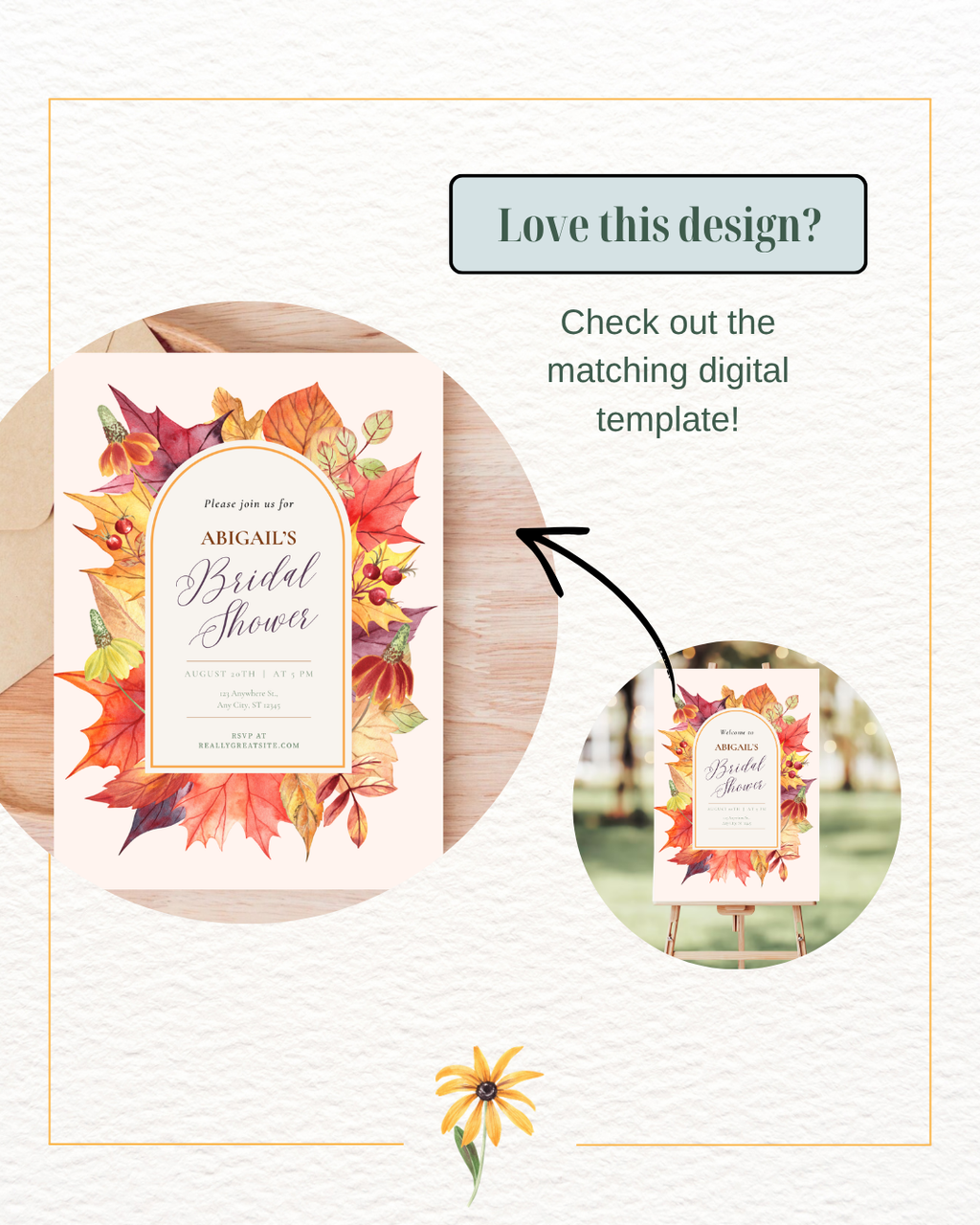 Bridal Shower Welcome Sign Printable | Autumn Harvest Wildflower Boho Bridal Decor | Digital Download