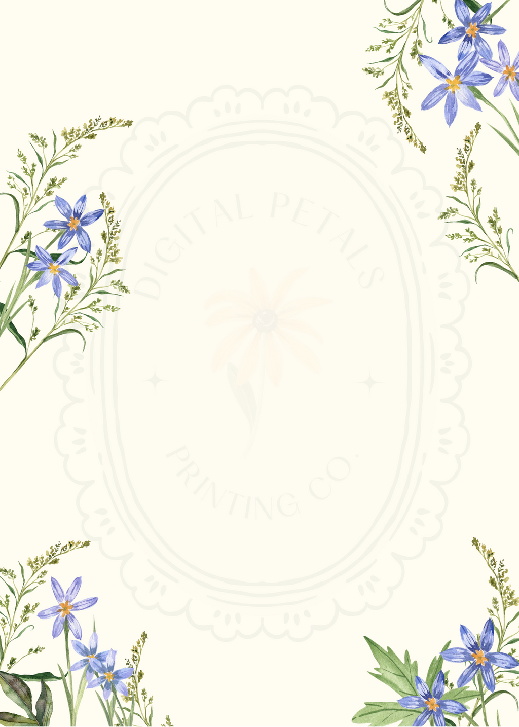 Powder Blue Wildflower Baby Shower Welcome Sign | Editable Canva Template | Digital Download