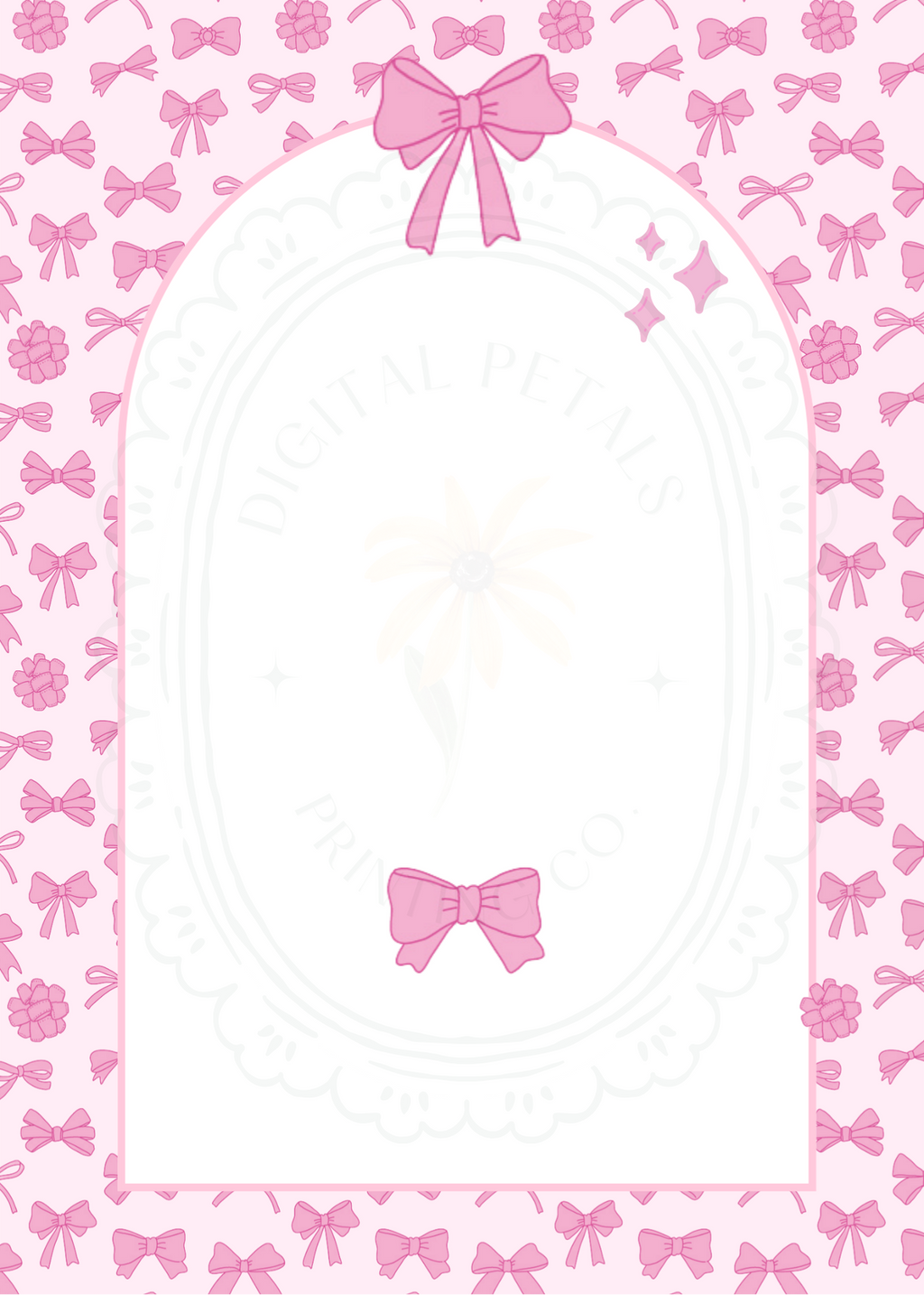 Baby Girl Shower Invitation Template | Pink Ribbons & Bows | Canva Editable