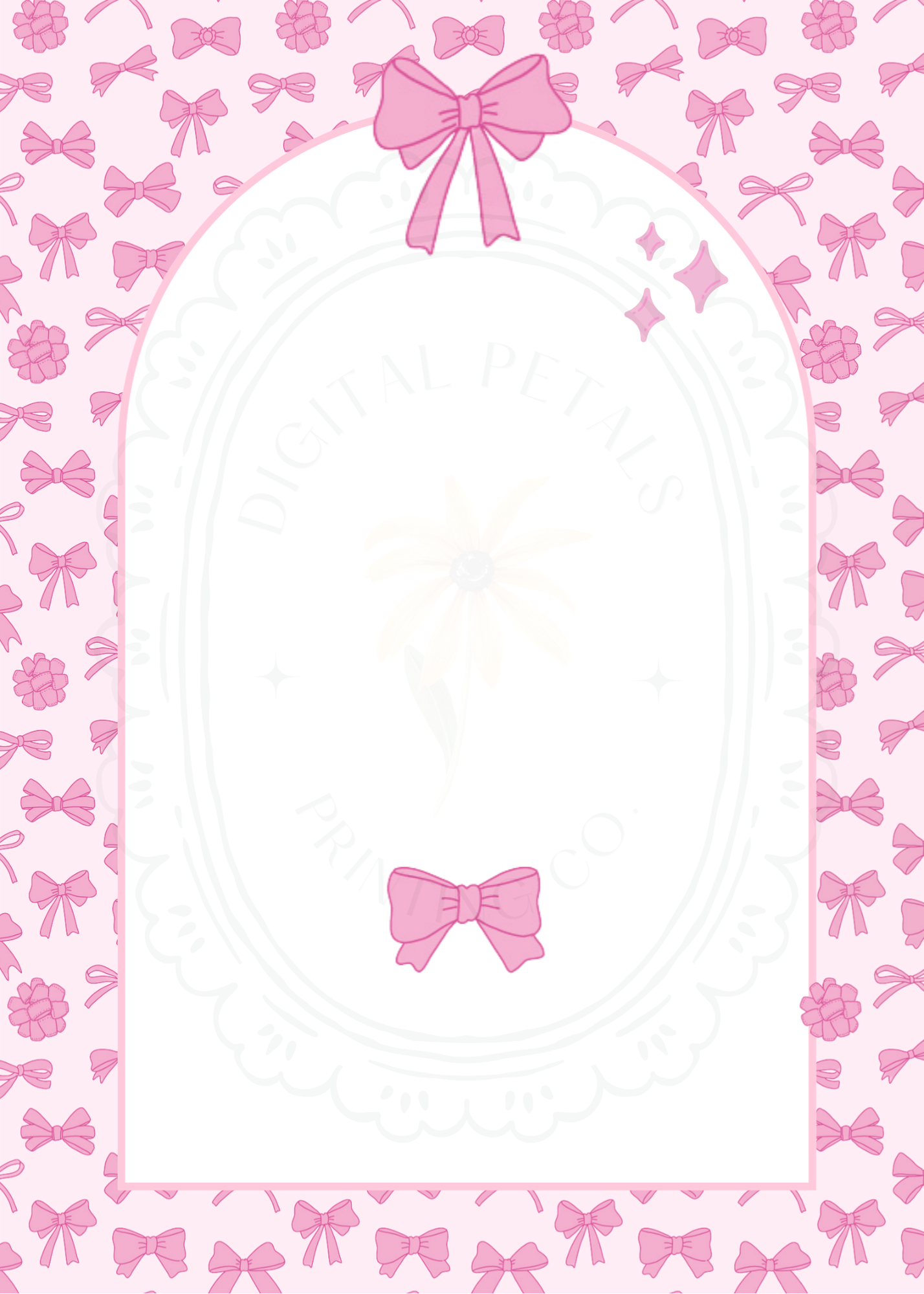 Baby Girl Shower Invitation Template | Pink Ribbons & Bows | Canva Editable