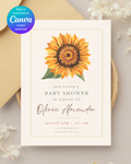 Sunflower Baby Shower Invitation — Editable Digital Download Template