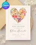 Fall Heart Baby Shower Invitation — Editable Digital Download Template
