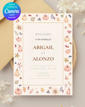 Autumn Harvest Wildflowers Wedding Invitation Template | Editable Canva Digital Download