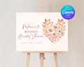 Leaves of Fall Bridal Shower Welcome Sign | Autumn Canva Template | Editable Digital Download