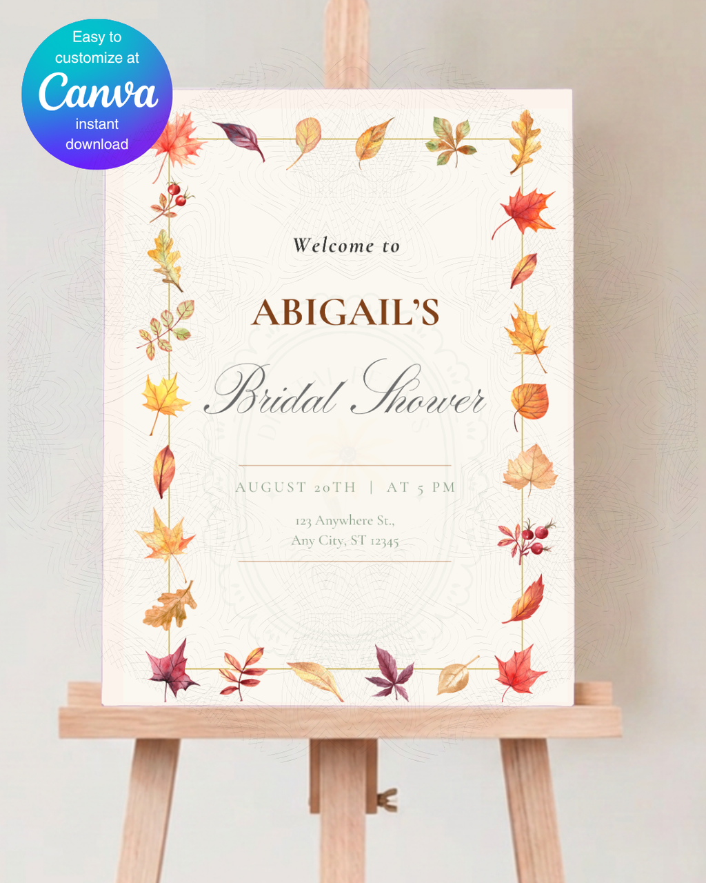 Bridal Shower Welcome Sign Printable | Autumn Wildflower Boho Bridal Decor | Digital Download