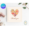Rustic Fall Heart Thank You Card Template | Editable Canva Digital Download