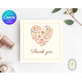 Autumn Heart Thank You Card Template | Editable Canva Digital Download