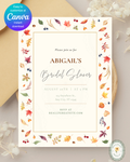 Fall Leaves Bridal Shower Invitation Template | Terracotta & Cream | Digital Download