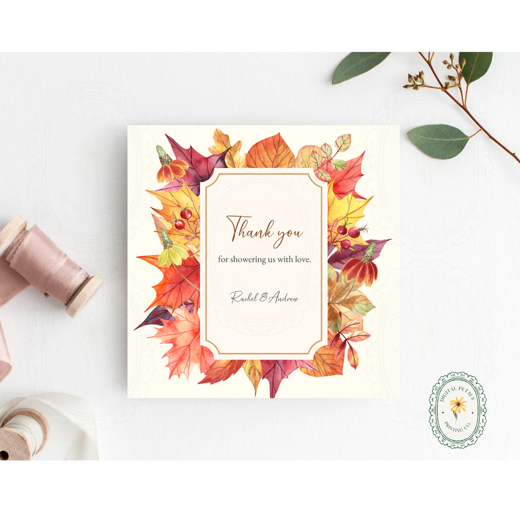 Autumn Harvest Wildflower Thank You Card Template Vol. 2 | Editable Canva Digital Download