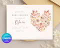 Leaves of Fall Baby Shower Invitation | Autumn Landscape Digital Download | Canva Editable