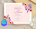 Baby in Bloom Spring Boho Baby Shower Invitation | Landscape Digital Download | Canva Editable