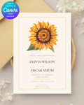 Sunflower Wedding Invitation — Editable Digital Download Template