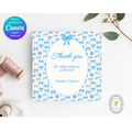 Powder Blue Ribbons & Bows Baby Shower Invitation Template | Editable Canva Digital Download