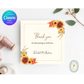 Rustic Fall Wildflower Thank You Card Template | Editable Canva Digital Download