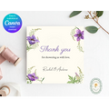 Violet & Periwinkle Wildflower Thank You Card Template | Editable Canva Digital Download