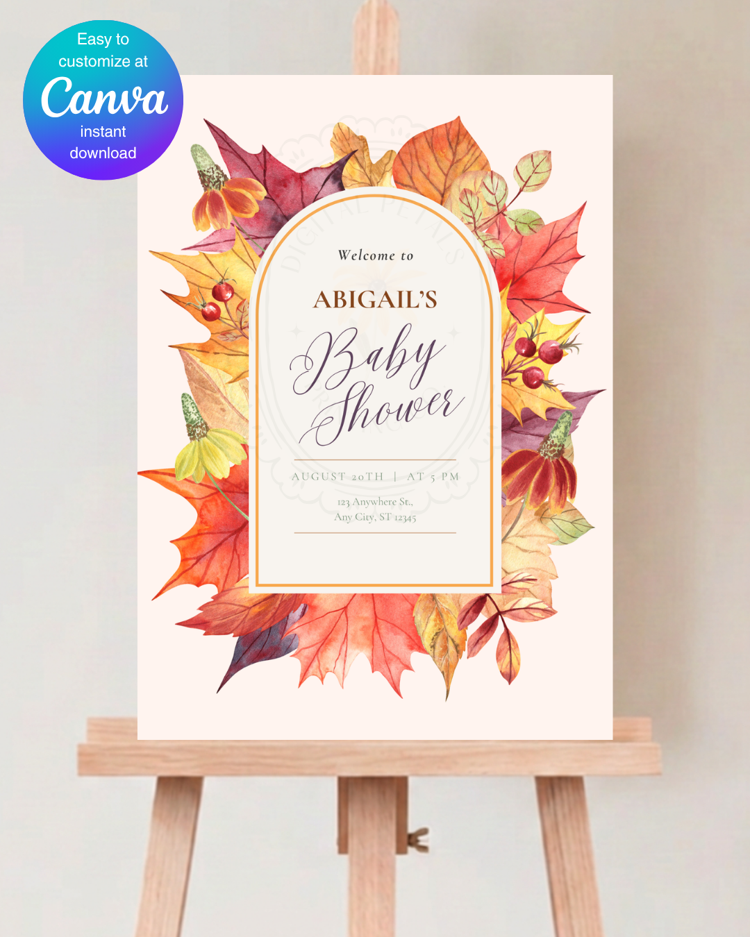 Baby Shower Welcome Sign Printable | Autumn Harvest Wildflower Boho Baby Shower Decor | Digital Download