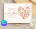 Autumn Maple Leaves Fall Bridal Shower Invitation | Printable Landscape Template | Digital Download