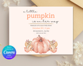 A Little Pumpkin Baby Shower Invitation | Autumn Landscape Digital Download | Canva Editable