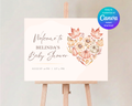 Leaves of Fall Baby Shower Welcome Sign | Autumn Canva Template | Editable Digital Download