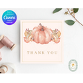Pumpkin Thank You Card Template | Editable Canva Digital Download