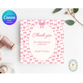 Pink Ribbons & Bows Baby Shower Thank You Card Template | Editable Canva Digital Download
