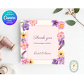 Pink Cottagecore Wildflower Thank You Card Template | Editable Canva Digital Download