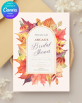 Bridal Shower Invitation Printable | Autumn Harvest Wildflower Boho Bridal Invite | Digital Download