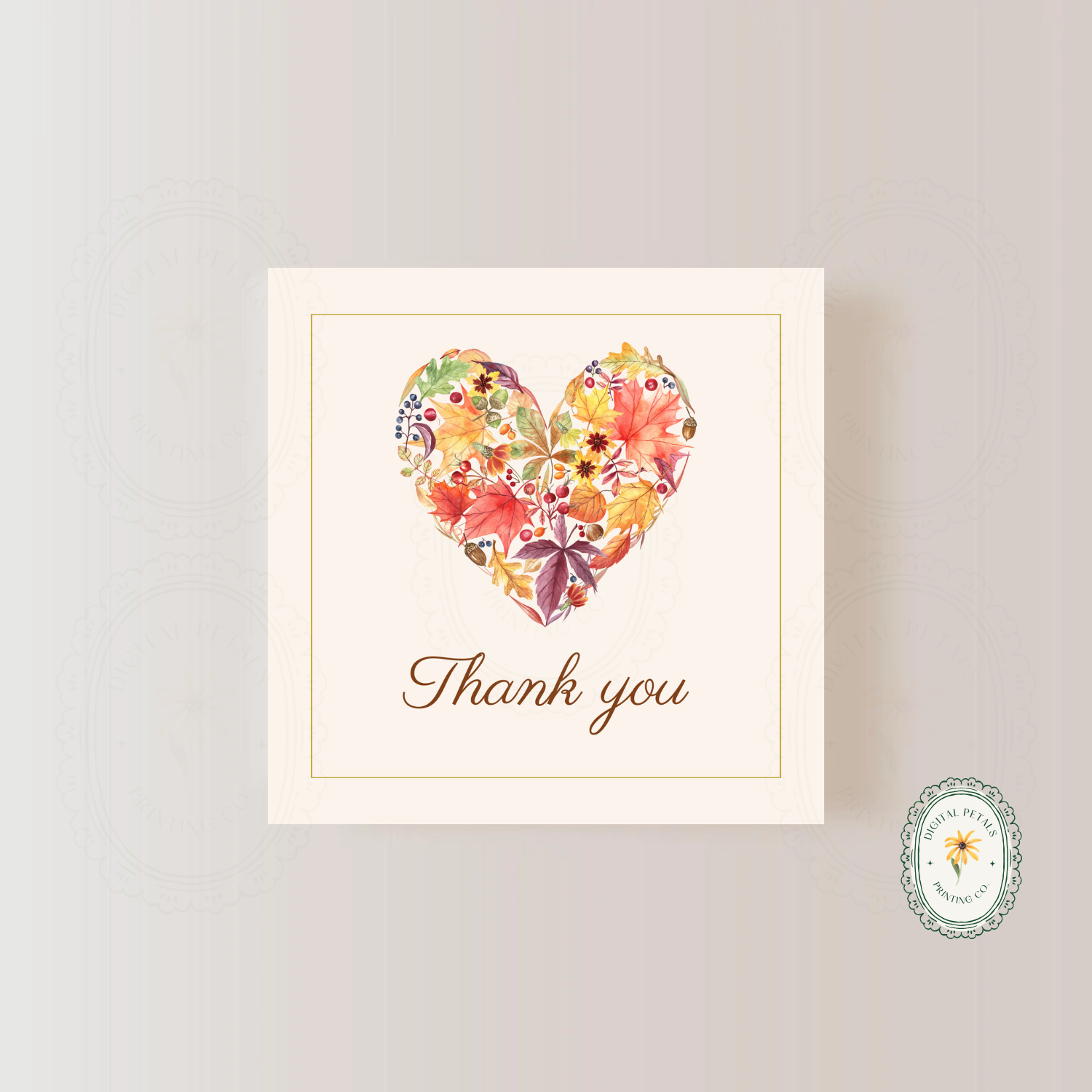 Rustic Fall Thank You Card Template | Editable Canva Digital Download