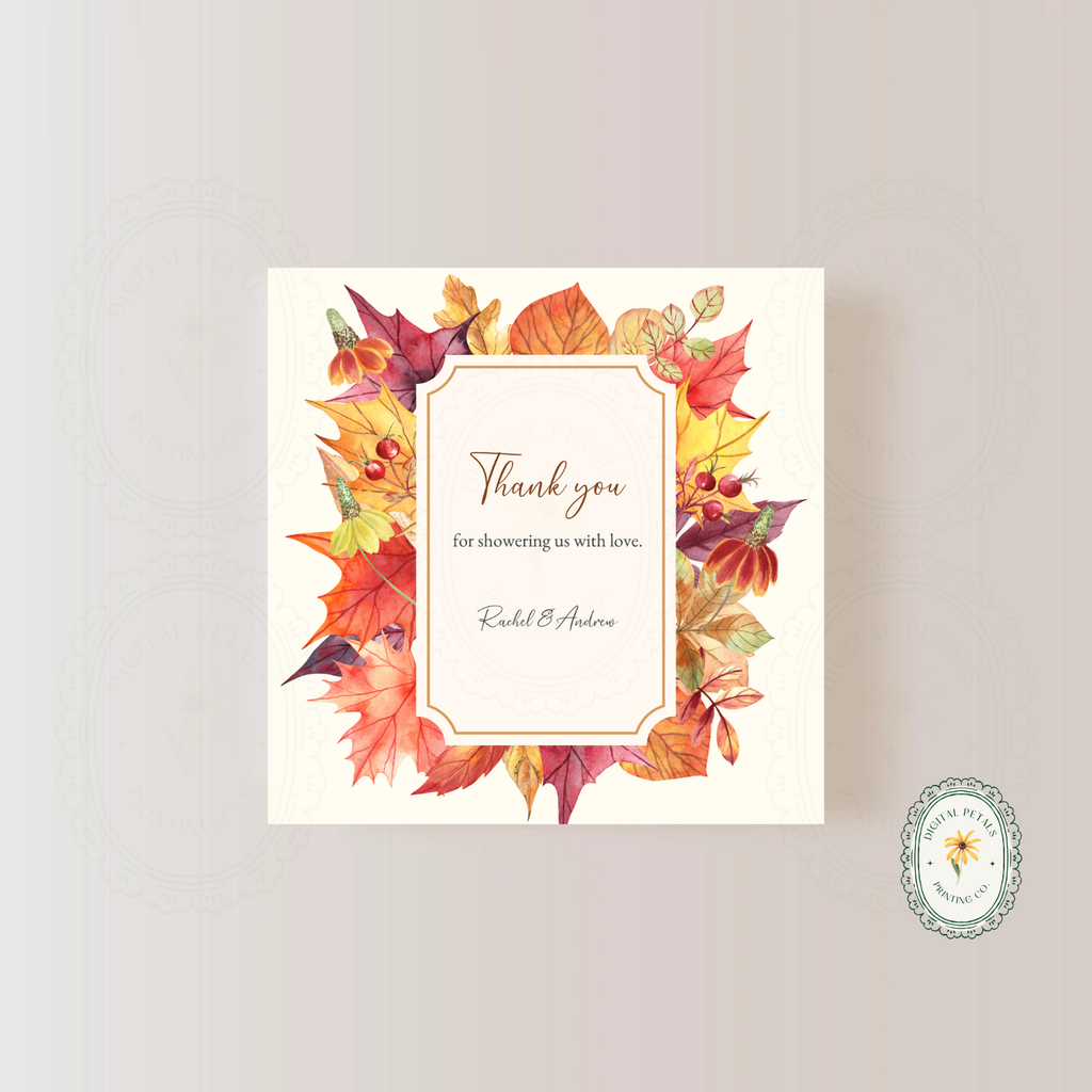 Autumn Harvest Wildflower Thank You Card Template Vol. 2 | Editable Canva Digital Download