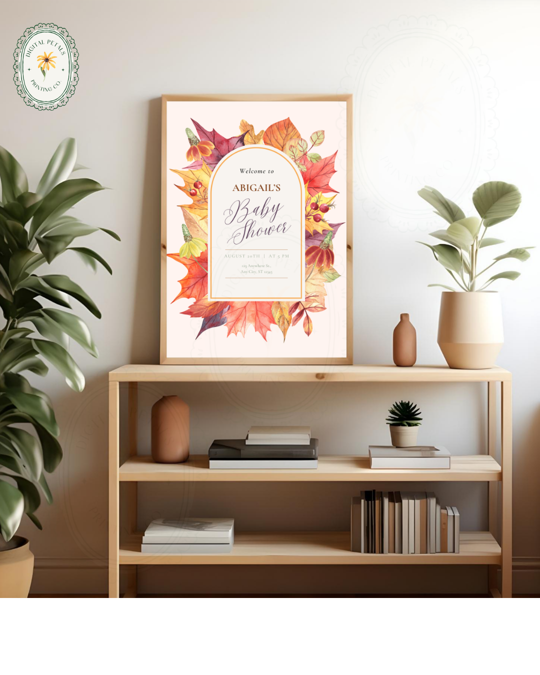 Baby Shower Welcome Sign Printable | Autumn Harvest Wildflower Boho Baby Shower Decor | Digital Download