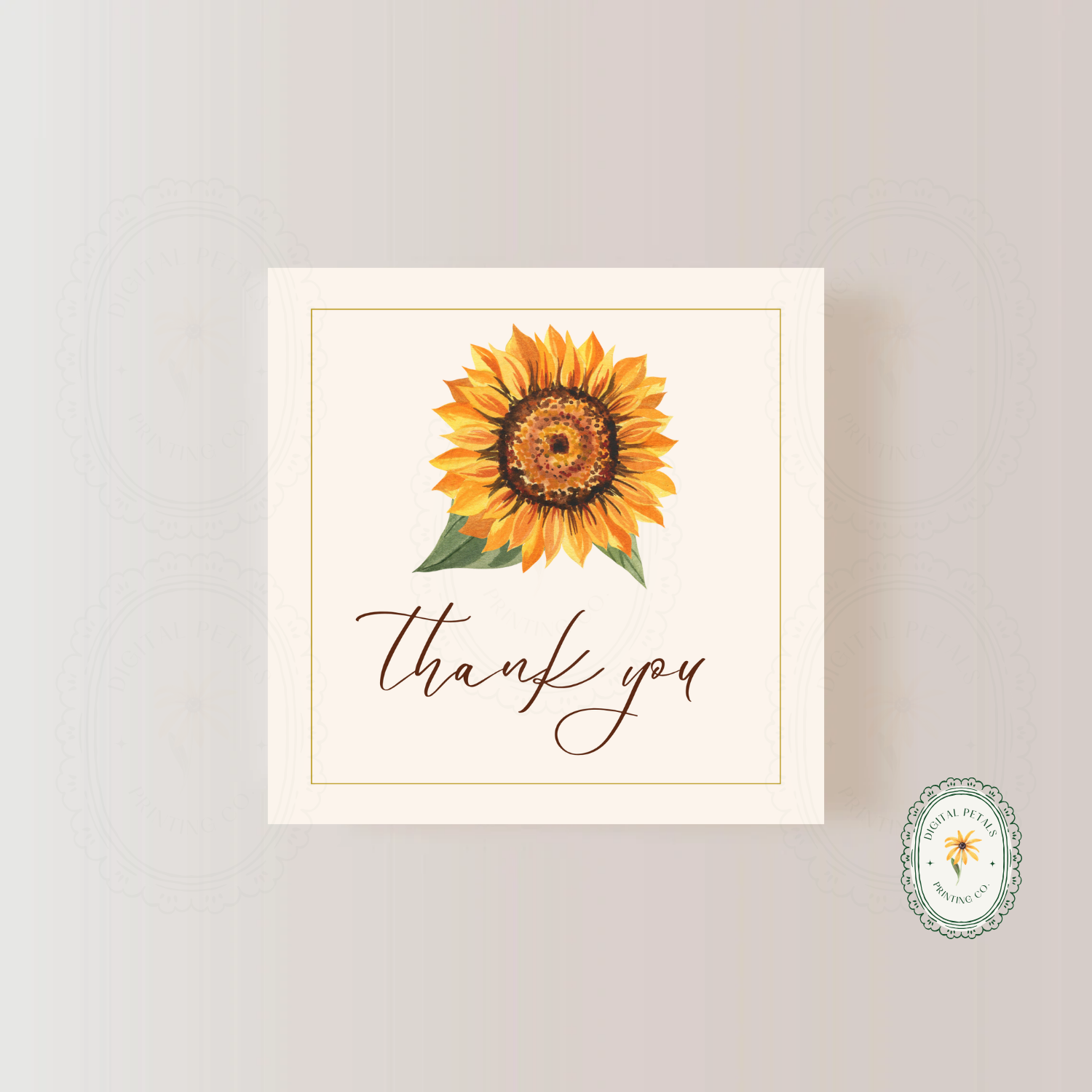 Terracotta Sunflower Thank You Card Template | Editable Canva Digital Download