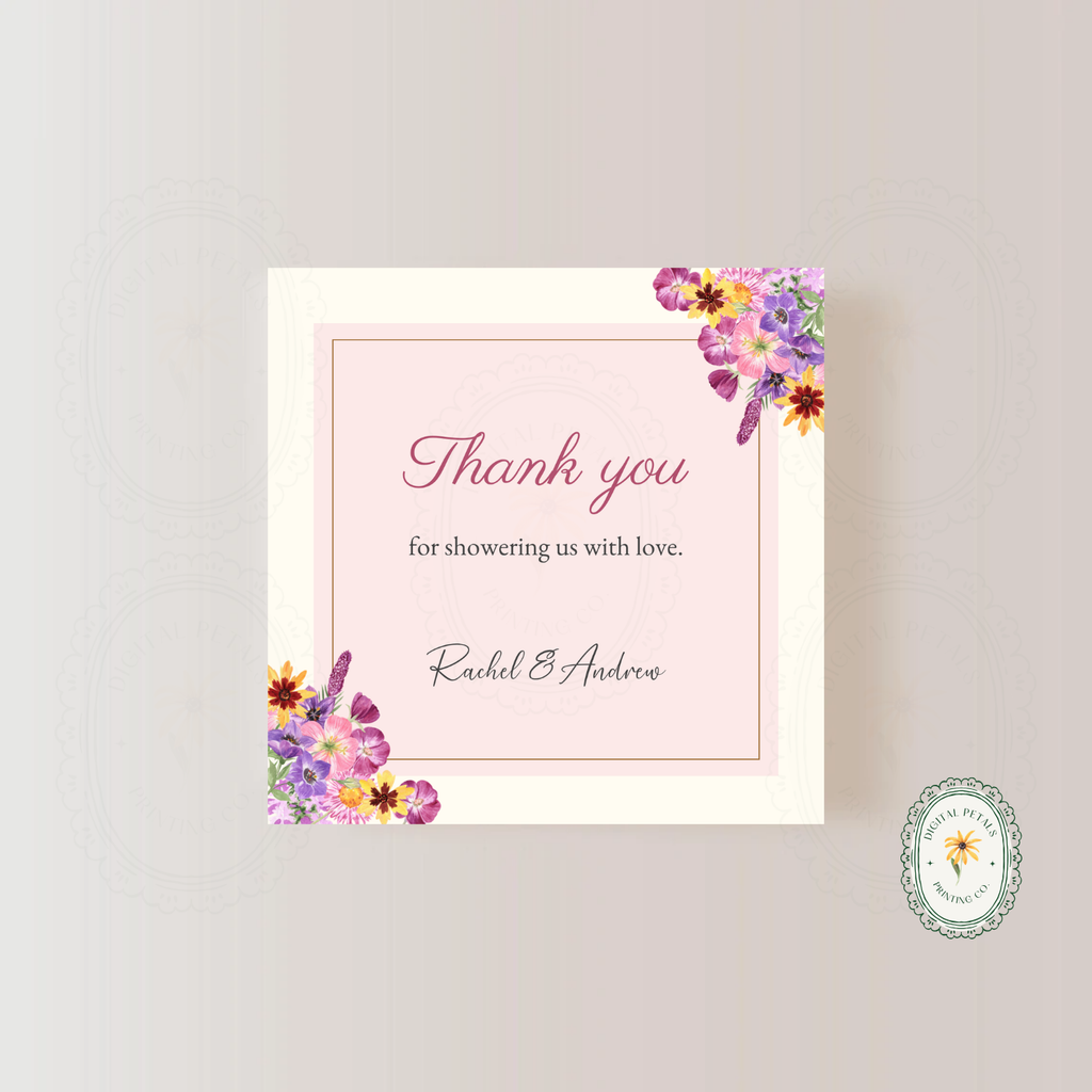 Spring Boho Thank You Card Template | Editable Canva Digital Download