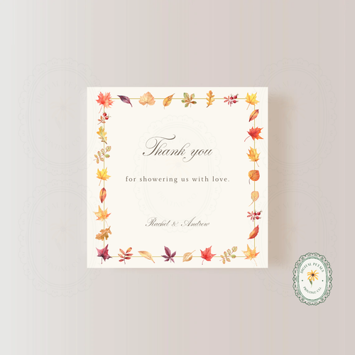 Autumn Boho Wildflower Thank You Card Template | Editable Canva Digital Download