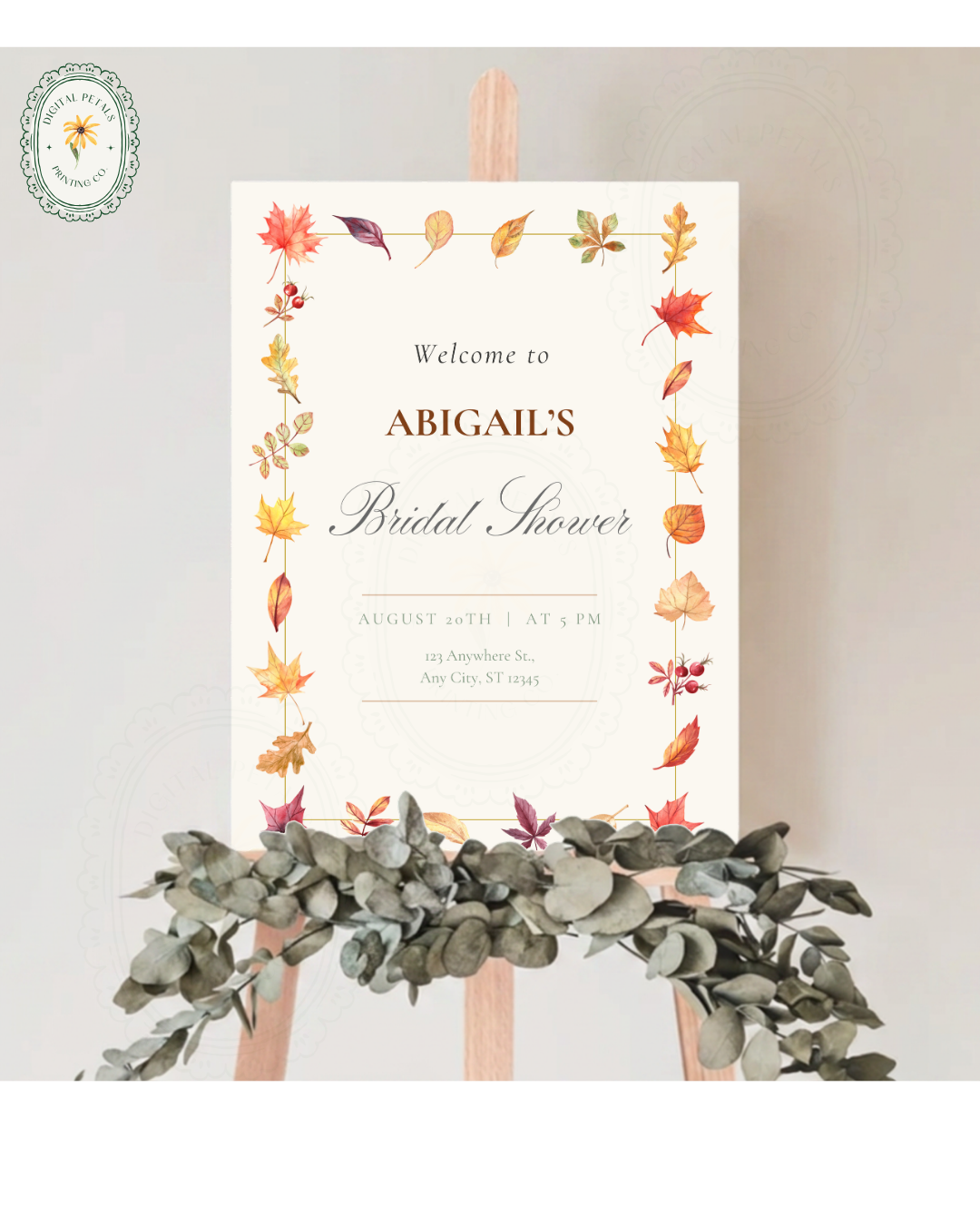 Bridal Shower Welcome Sign Printable | Autumn Wildflower Boho Bridal Decor | Digital Download
