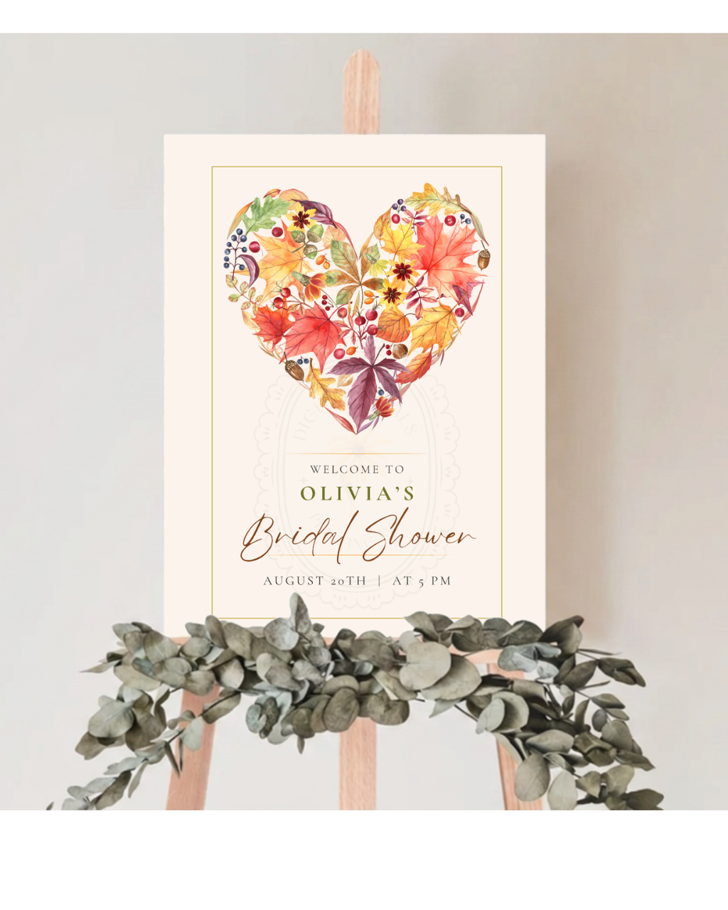 Fall Bridal Shower Welcome Sign | Editable Canva Template | Digital Download