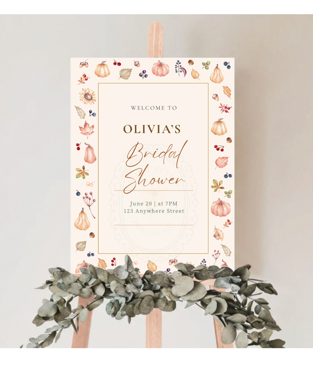 Autumn Harvest Wildflowers Bridal Shower Welcome Sign Template | Editable Canva Digital Download