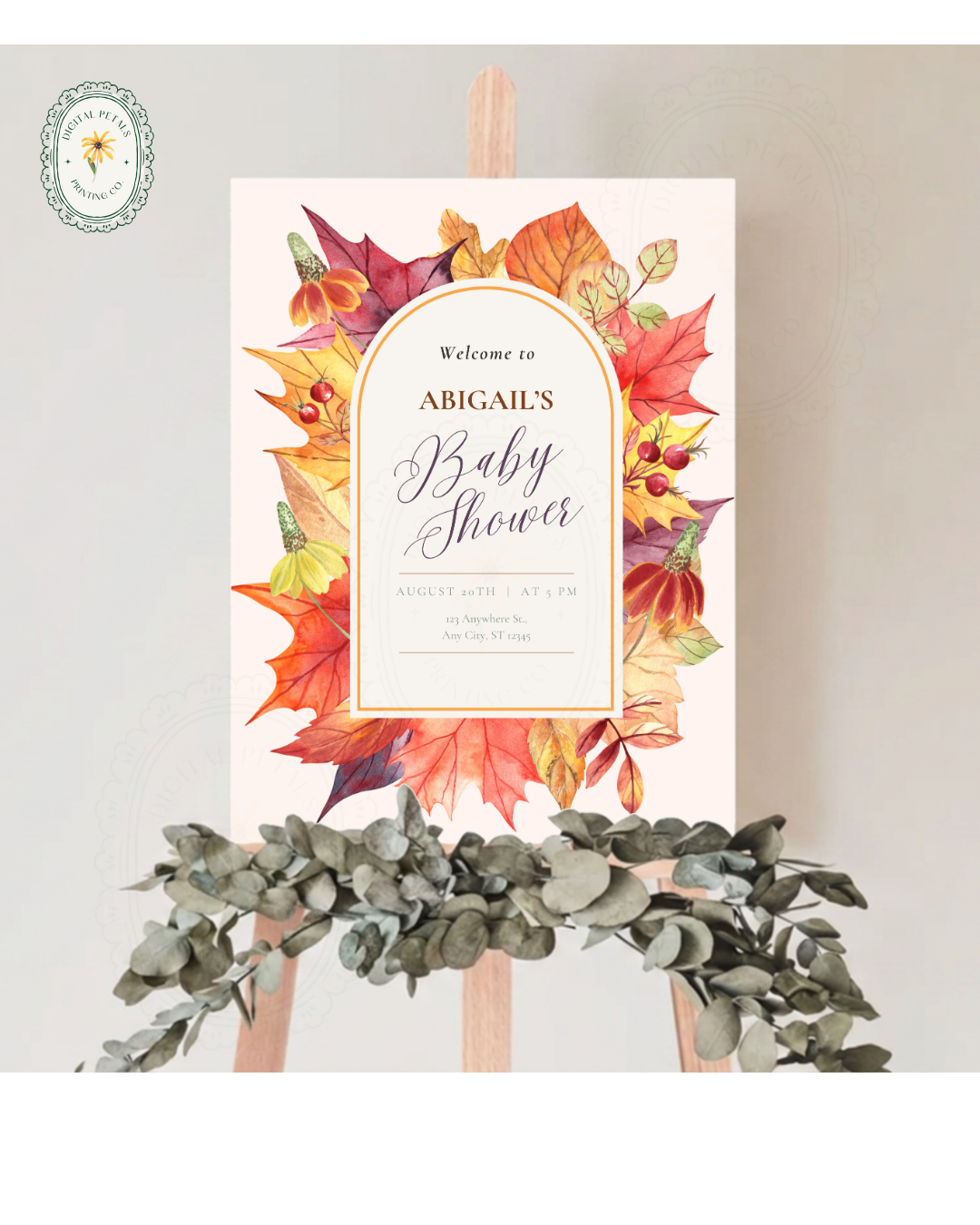 Baby Shower Welcome Sign Printable | Autumn Harvest Wildflower Boho Baby Shower Decor | Digital Download