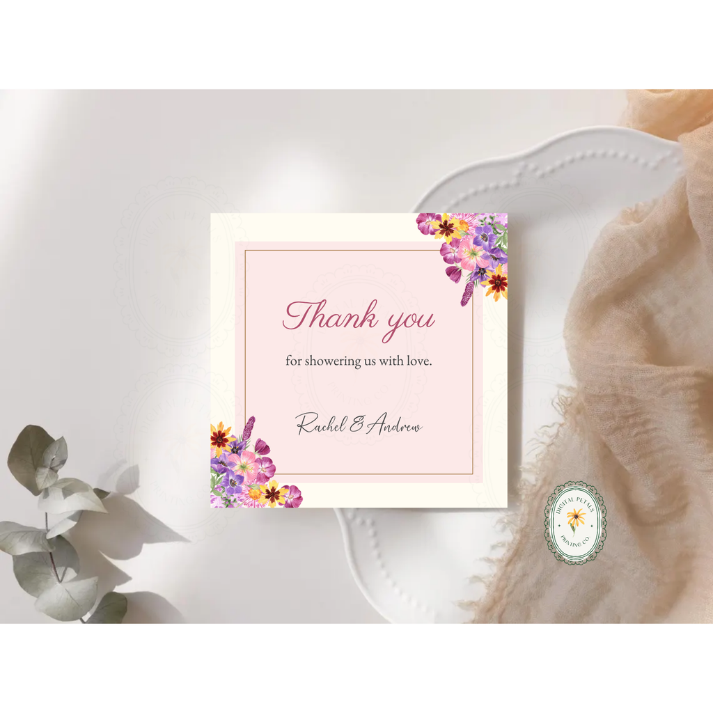 Spring Boho Thank You Card Template | Editable Canva Digital Download