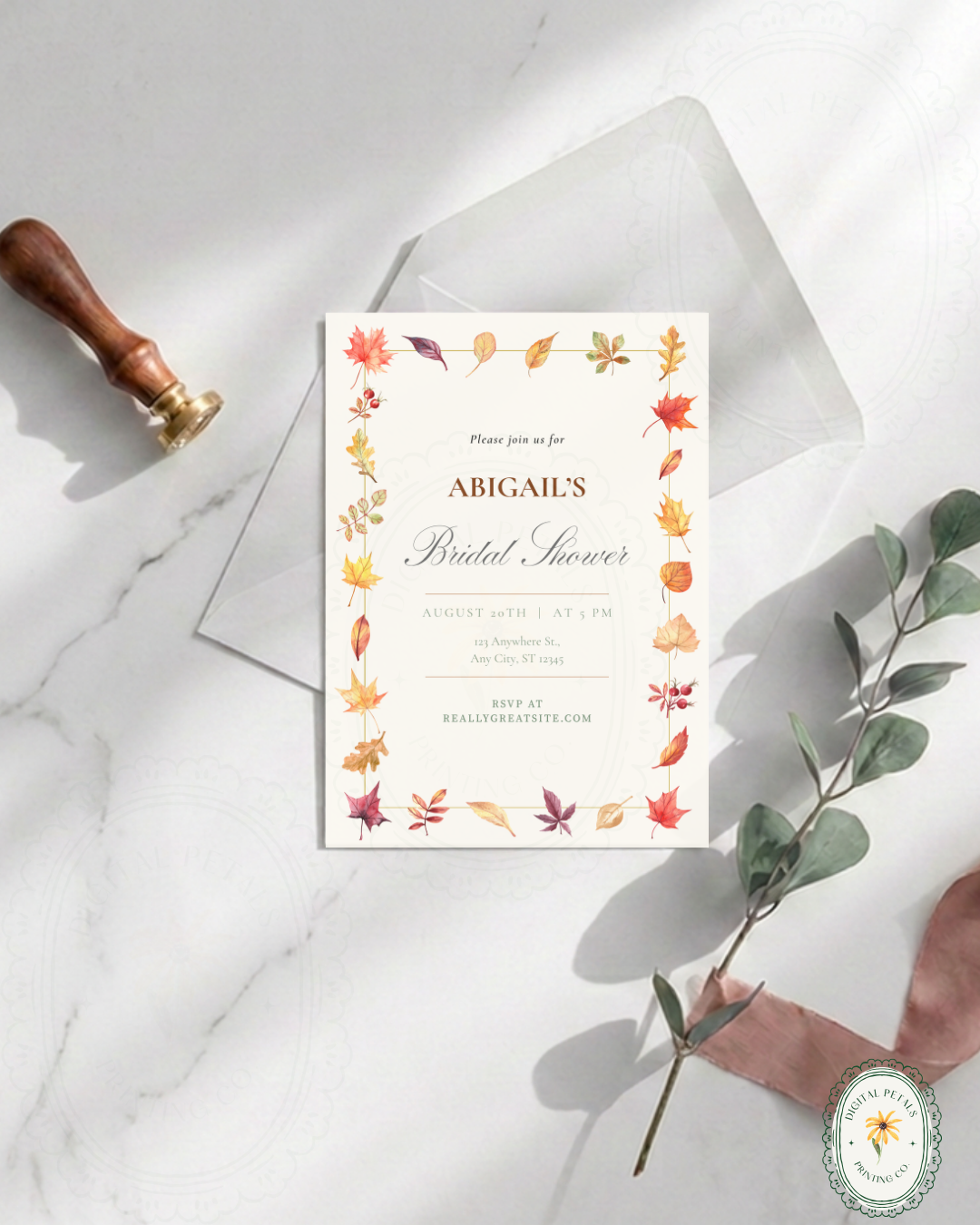 Bridal Shower Invitation Printable | Autumn Wildflower Boho Bridal Invite | Digital Download