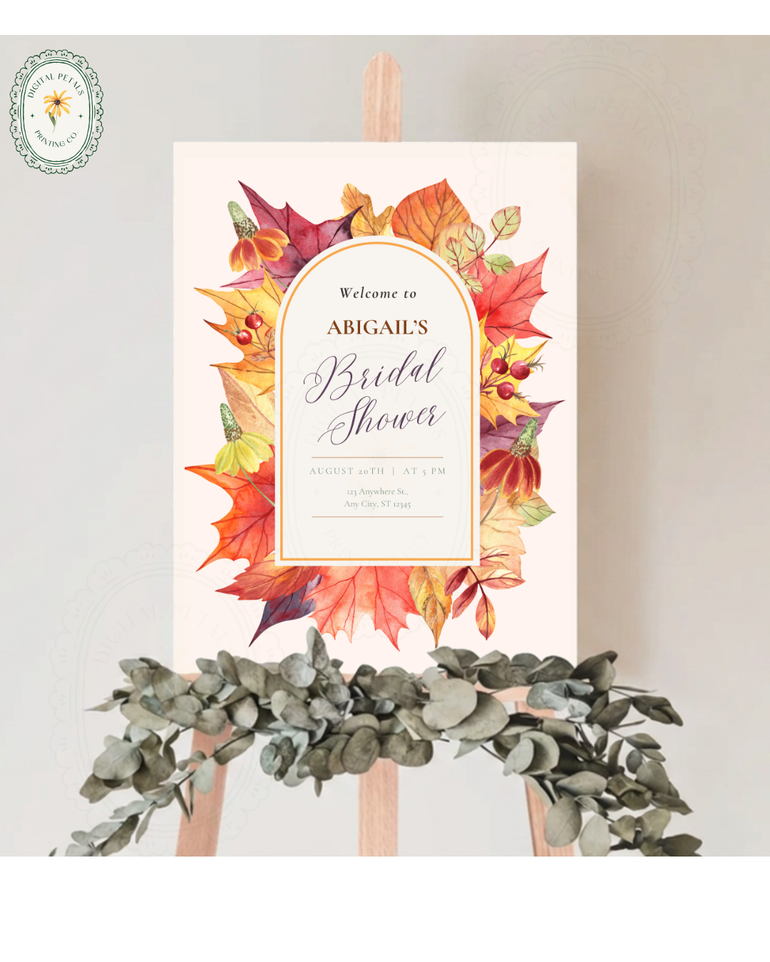Bridal Shower Welcome Sign Printable | Autumn Harvest Wildflower Boho Bridal Decor | Digital Download