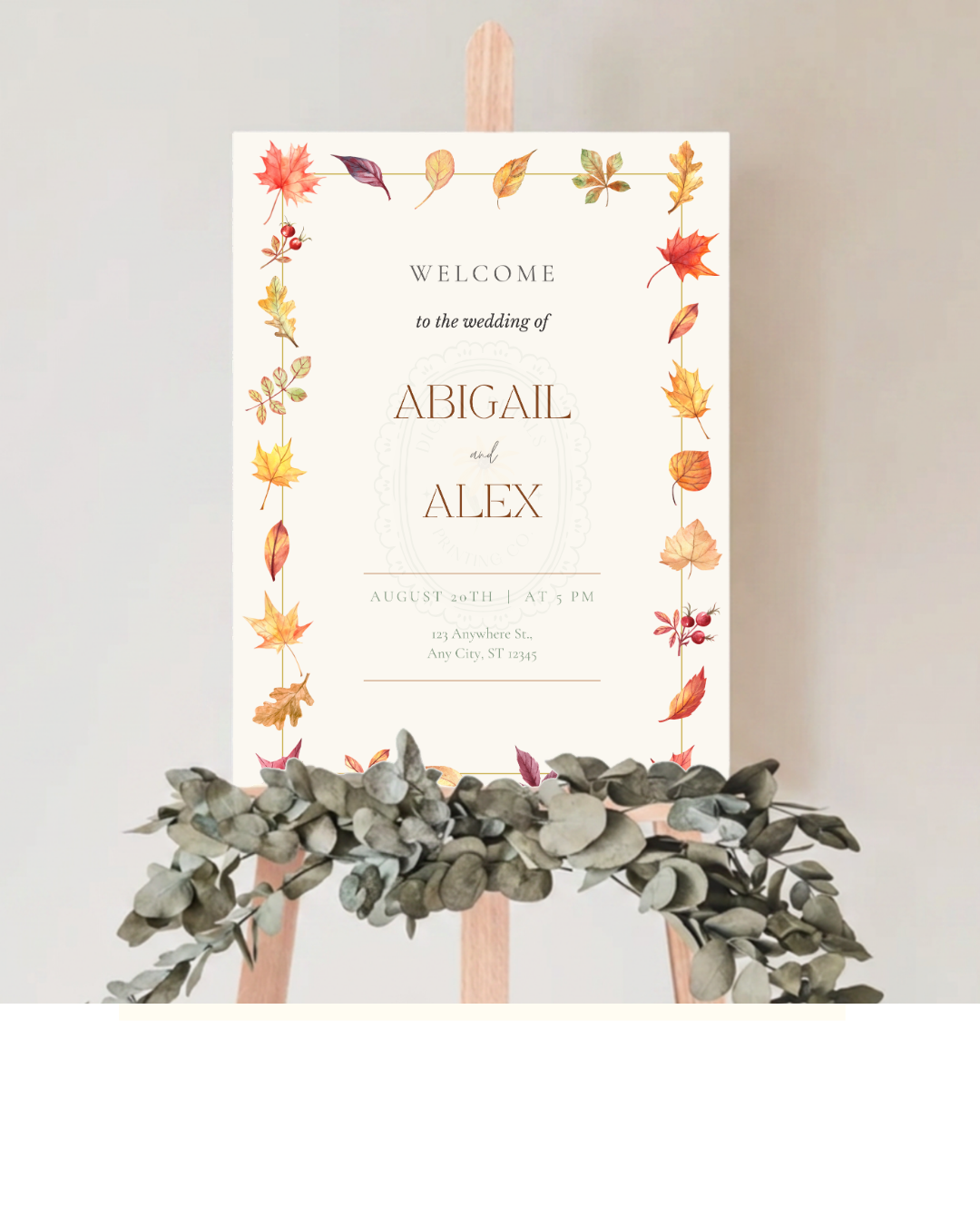 Fall Wedding Welcome Sign Printable | Autumn Wildflower Boho Wedding Decor | Digital Download