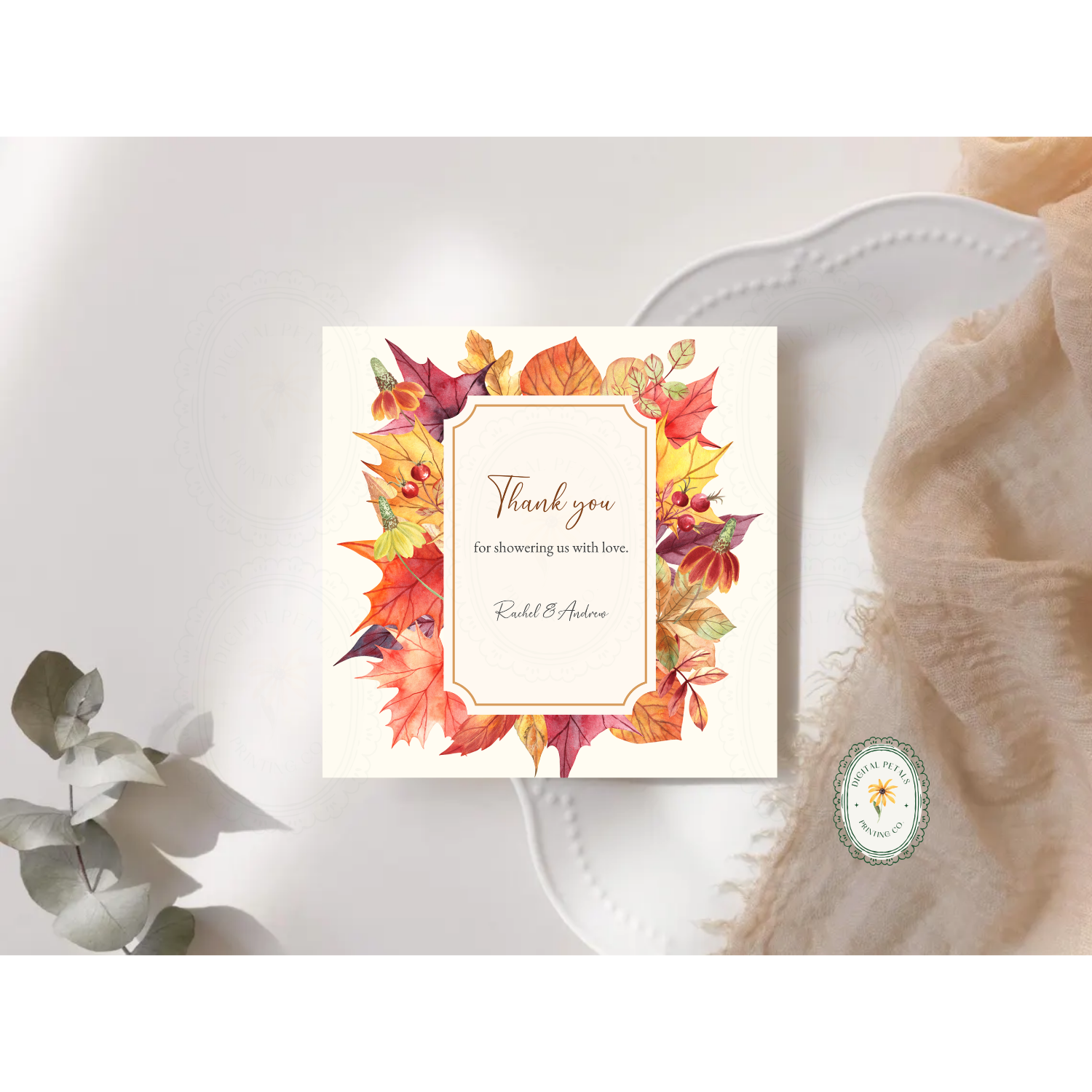 Autumn Harvest Wildflower Thank You Card Template Vol. 2 | Editable Canva Digital Download