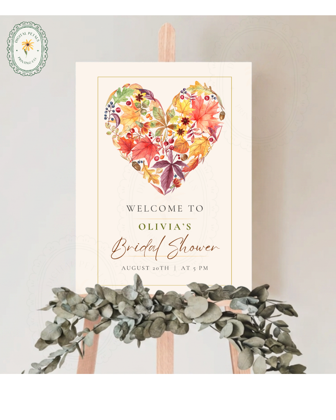 Terracotta & Rust Fall Bridal Shower Welcome Sign | Editable Canva Template | Digital Download