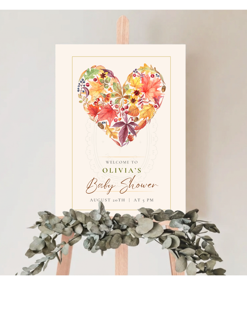 Fall Baby Shower Welcome Sign | Editable Canva Template | Instant Digital Download