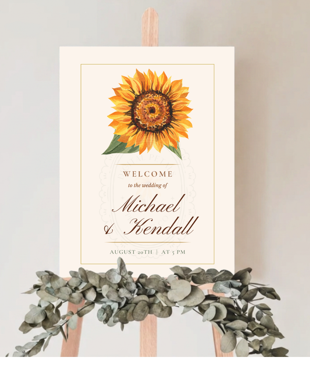 Sunflower Wedding Welcome Sign | Editable Canva Template | Instant Digital Download