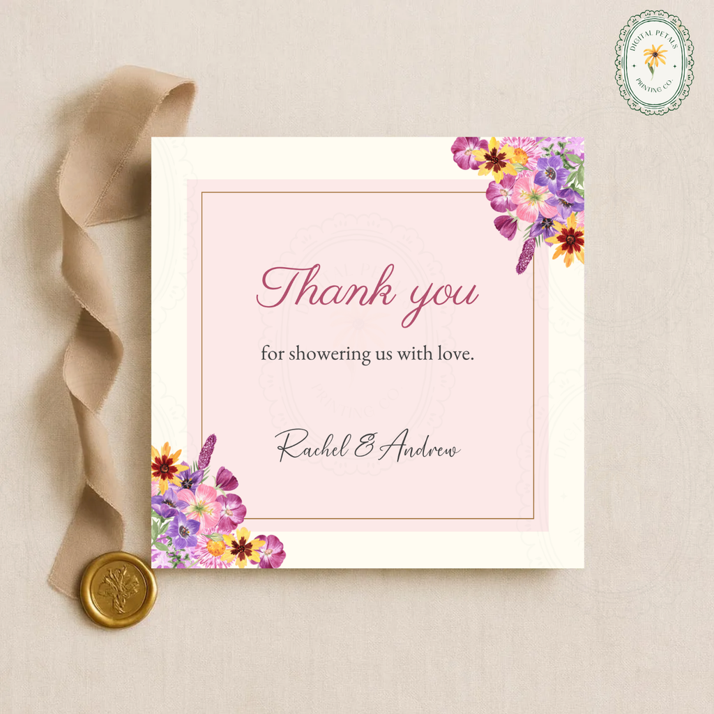 Spring Boho Thank You Card Template | Editable Canva Digital Download
