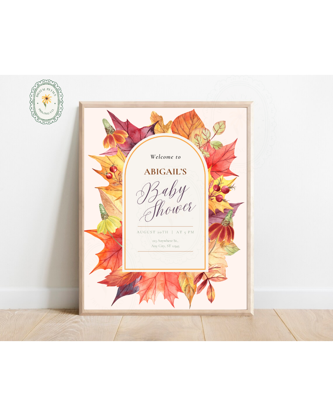 Baby Shower Welcome Sign Printable | Autumn Harvest Wildflower Boho Baby Shower Decor | Digital Download