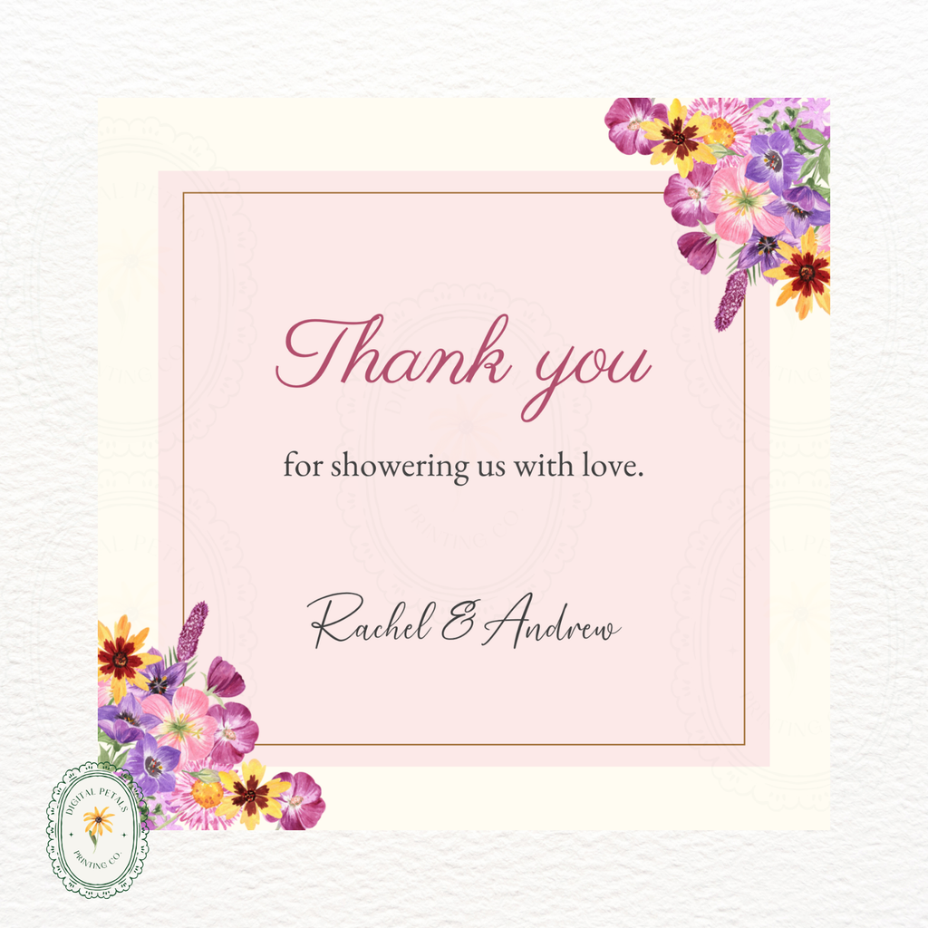 Spring Boho Thank You Card Template | Editable Canva Digital Download
