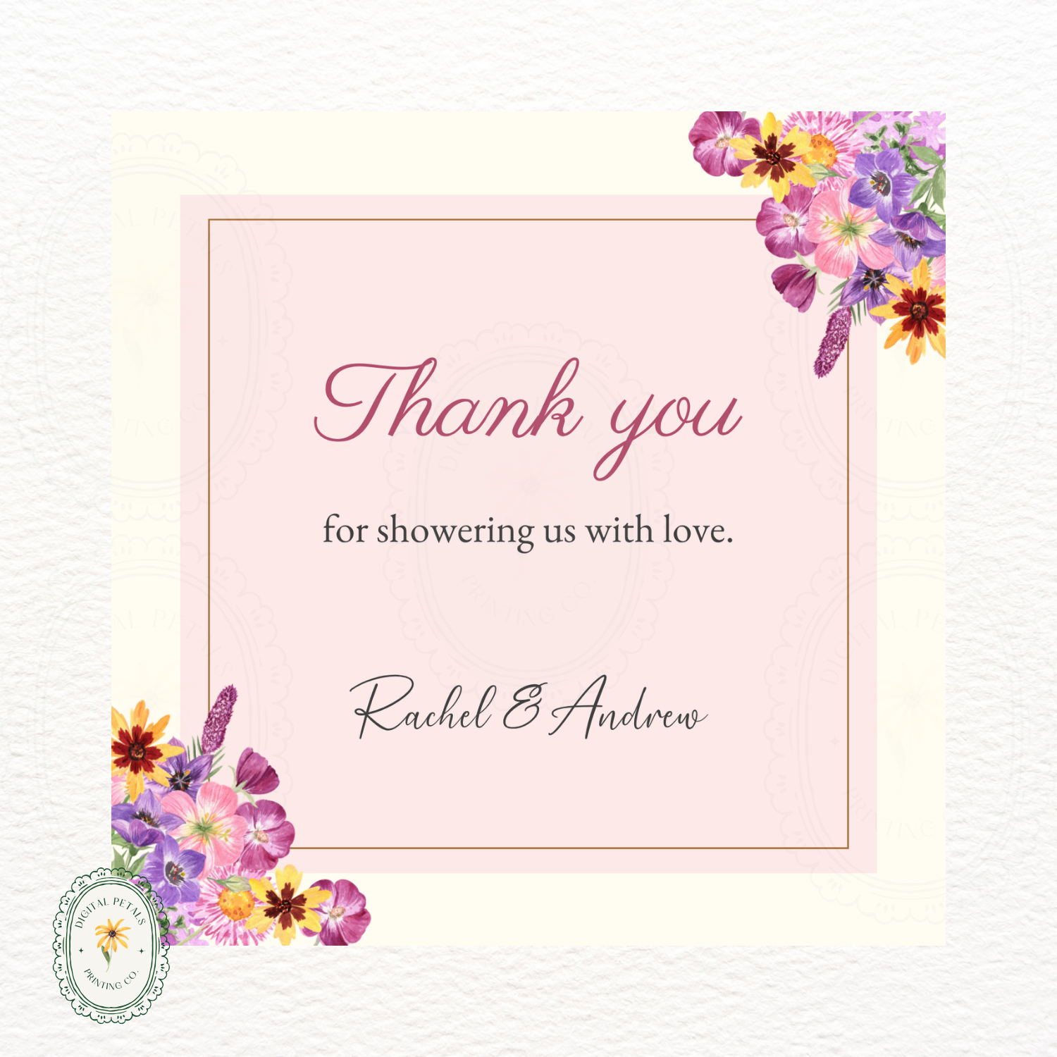 Spring Boho Thank You Card Template | Editable Canva Digital Download