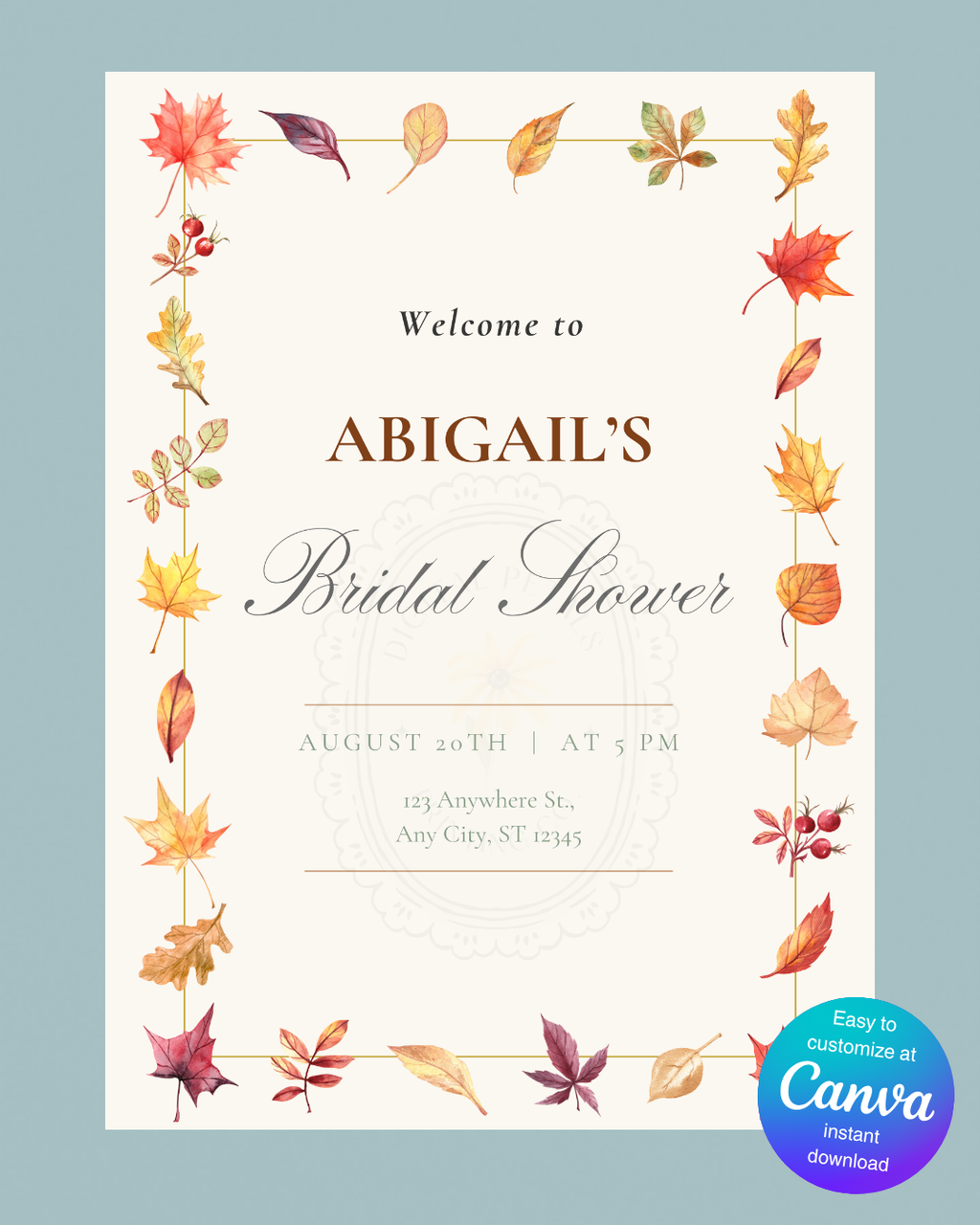 Bridal Shower Welcome Sign Printable | Autumn Wildflower Boho Bridal Decor | Digital Download